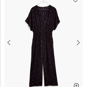 Madewell Wrap Polka Dot jumpsuit black M BNWT
